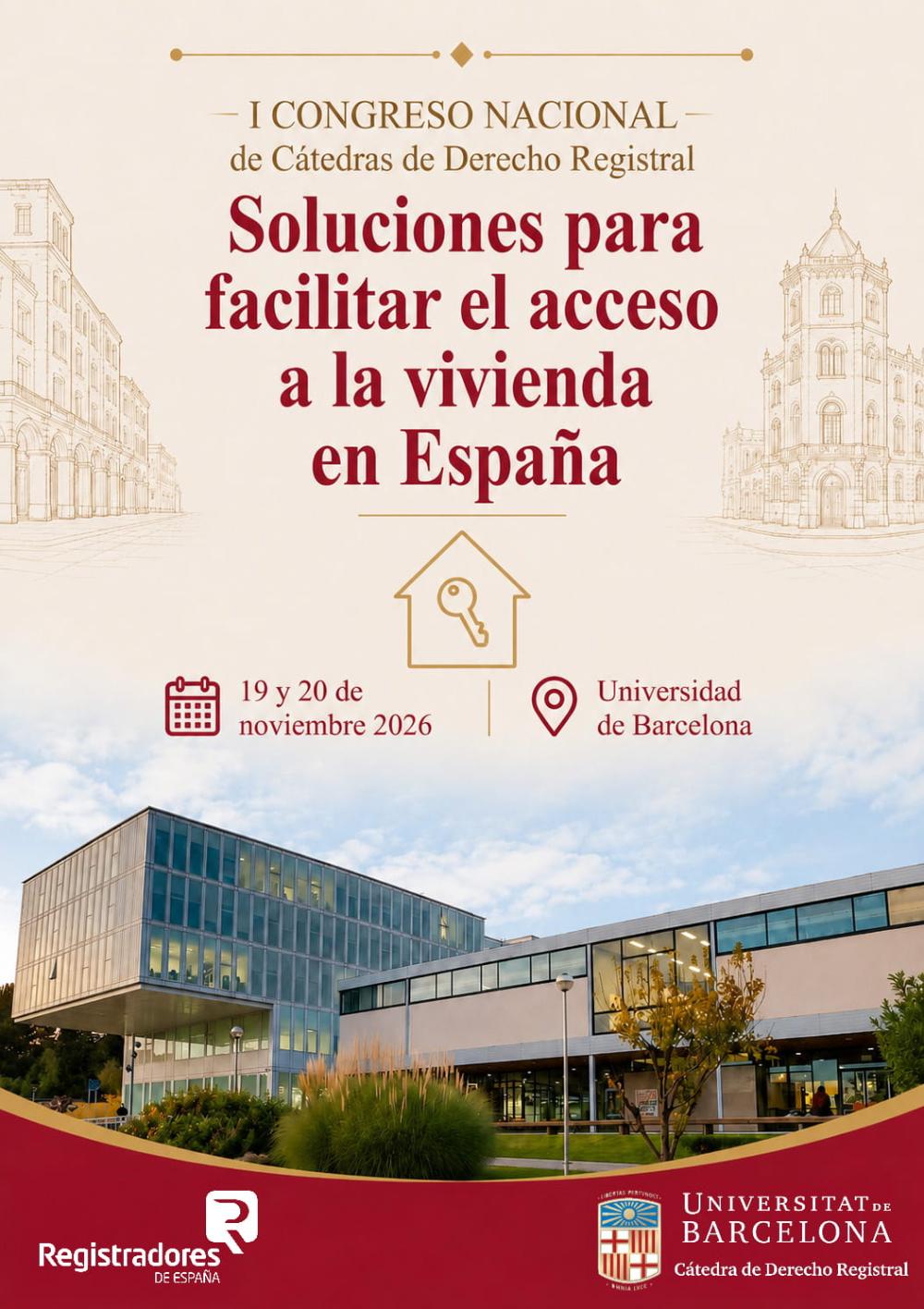 Cartel del I Congreso Nacional de Cátedras de Derecho Registral